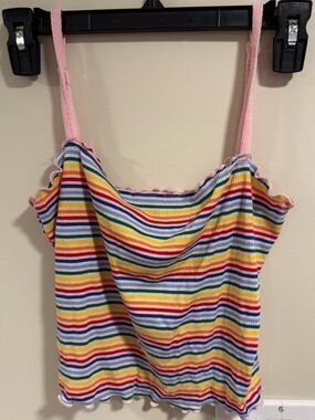 Women’s Rainbow Striped Tank Top with adjustable straps